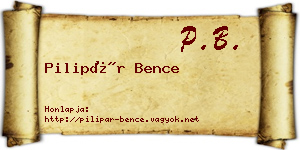 Pilipár Bence névjegykártya